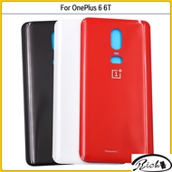New For OnePlus 6 Battery Back Cover Glass Panel Rear Door For OnePlus 6T 6 T Battery Housing Case W