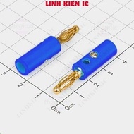 [10 Pieces]- Male Banana Head 4mm Length 41mm Gold Plated Blue Wire Connector Linhkien IC