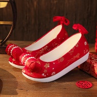 Cloud Early Small Pillow Antique Flat Heel Dengyun Shoes Cloud Toe Shoes Chinese Bride Wedding Shoes
