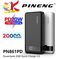 PINENG PN-861PD 20000MAH POWER BANK 20W QC3.0 FAST CHARGE POWERBANK PN861PD - BLACK / WHITE