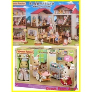 Sylvanian Families Big House with Red Roof Her-51 and Longing Nurse Set