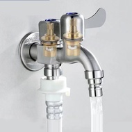 Two Way Water Tap, Bathroom Toilet Washing Machine Valve Faucet, Multifunctional Two Way Water Tap