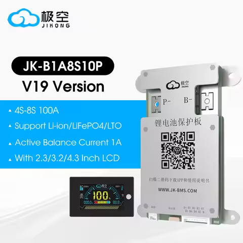 JIKONG BMS B1A8S10P 100A Smart BMS 4S 5S 6S 7S 8S 12V 24V Battery WITH 1A ACTIVE BALANCE bms lifepo4