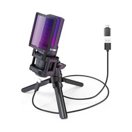 ZealSound A68ไมโครโฟนคอนเดนเซอร์ USB RGB พร้อมระบบลดเสียงรบกวนแบบคลิกเดียว คุณภาพเสียงที่ชัดเป็นพิเศ