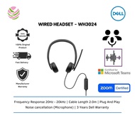 Dell Wired Headset - WH3024 - 3yr Limited Hardware Warranty With Advanced Exchange Service