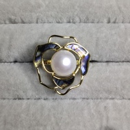 Freshwater Pearl Ring with Abalone shell