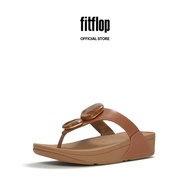 FitFlop LULU Women's Marbled-Stone Toe-Post Sandals  - Deep Tan (A4T-C15)