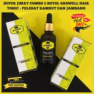 Super JIMAT COMBO 2 Bottles GROWELL HAIR TONIC - HAIR And Beard