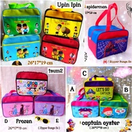 Tupperware Bag beg Upin Ipin Captain Oyster Frozen Elsa Anna Tsum tsum spiderman copy ori