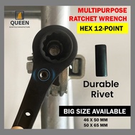 Big size dual ratchet 50 x 55 mm wrench black DOUBLE SIDE SOCKET RATCHET SCALDFOLD WRENCH SPANNER