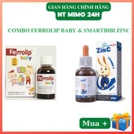 Combo Bổ sung Sắt Hữu Cơ Ferrolip và Kẽm Smartbibi Zinc cho bé
