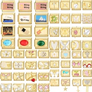 Classic Charms All Gold Color English Words Sweet Stainless Steel Jewelry Link Italian Fit 9mm Makin