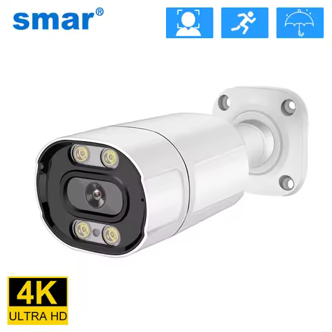 Smar High Quality Metal Bullet Camera 4K 8MP Outdoor IP Camera Full Color Vision Ai Face Detection A