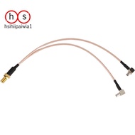 8 inch SMA Female to Y type 2 X TS9 Angle Male Connector Splitter Combiner Cable,gold&silver