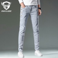 OWLLADE Denim Cargo Jeans Pants for Men 890 in Light Gray Stretchable