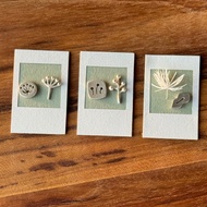 蒲公英花語耳環 花、葉與種子 不對稱設計 925純銀