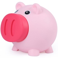 H&W Mini Piggy Bank, Cute Pig Go Oink-Oink, Shatterproof Coin Bank, Great First Money Bank (Pink)