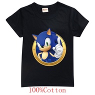 Sonic The Hedgehog เสื้อยืดชายหญิงแขนสั้น Tshirt ฤดูร้อน8547หลวมสบายๆทั้งหมดตรงกับผ้าฝ้ายอะนิเมะ T-Shirtfashion เสื้อผ้าเด็ก