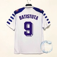 2025 Authentic 98-99 Florence Jersey Away 9 Batistuta Short Sleeve Retro Football Uniform Suit Custo