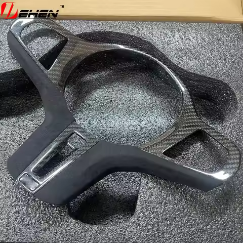 Carbon Fiber Car Steering Wheel Panel Decoration Cover Trim For BMW Leather M2 M3 M4 M5 X3M X4M X5M 