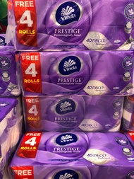 Vinda Prestige 4D Deco Toilet Tissue 3ply (4 +16 Rolls) - Strong Absorbent Tissue Paper Toilet Roll