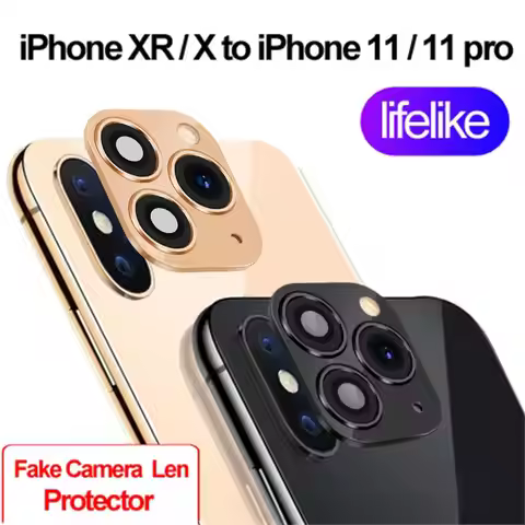Screen Protector for iPhone XR X Change to iPhone 11 Pro Max Fake Camera Lens Sticker Cover