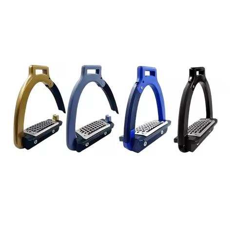 Horse Stirrups with Wide Footbeds and Rectangular Top Frame Openings