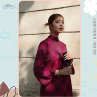 Áo dài dáng suông gấm Thọ Dơi cổ cao 2p áo dài cách tân nhiều màu dễ mặc áo dài tết thanh lịch hotre
