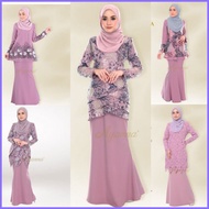 🌹BAJU KURUNG WANITA WARNA SMOKEY PURPLE🌹 Koleksi Design Baju Kurung Lace Plus Size XXS (32)-10XL(60) Muslimah Fesyen Baju Raya 2024 Sedondon Ibu &amp; Anak