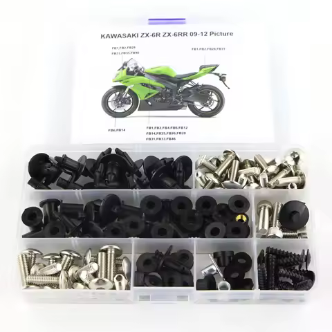 Fit For Kawasaki ZX6R ZX-6R ZX6RR ZX-6RR 2009 2010 2011 2012 Motorcycle Full Fairing Bolts Kit Fairi