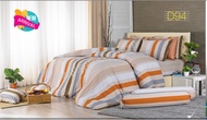 ผ้าปูที่นอนซาติน Satin รหัสสินค้า D94 ลายตารางส้ม น้ำตาล ชมพู  ขนาด 3.5ฟุต 5ฟุต และ 6 ฟุต สำหรับที่นอนสูง 8 นิ้ว