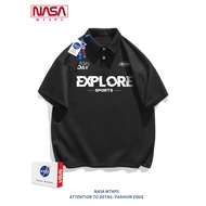 NASA WTAPS Boys' Short-Sleeved Polo Shirt For Summer Trendy Loose Letter Print