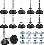 Pack of 12 360° Adjustable Feet Height Adjustable M10 x 50 mm with Drive-in Nuts, Heavy Adjustment S