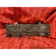 Wkh01 Sarawak Traditional Motif Hand Craving Wooden Key Holder Dayak Erthnic