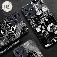 Latest Realme C53 Glass Softcase Motif [AESTHETIC BLACK] Cellphone Casing - Cellphone Protector - Ce