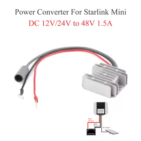 For Starlink MINI DC Power Boost Converter 12V/24V to 48V 1.5A Terminal Block to DC Female + Extensi