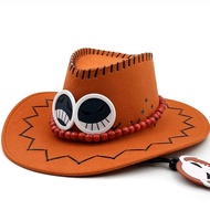 Bandai | One Piece Fire Fist Ace Style Western Cowboy Hat Stage Performance Prop Casual Sun Hat Beac