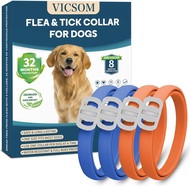 4 Pack Waterproof Flea & Tick Collar for Dogs – 32 Month Protection Adjustable for Puppies & Adults