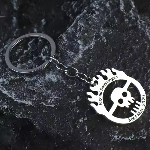 Punk Mad Max Fury Road War Immortal Joe Burning Skull Faction Hollow Logo Keychain Jewelry