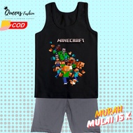 Minecraft Pattern Boys' T-Shirt Set 1-10 Years - QueensFashion.id