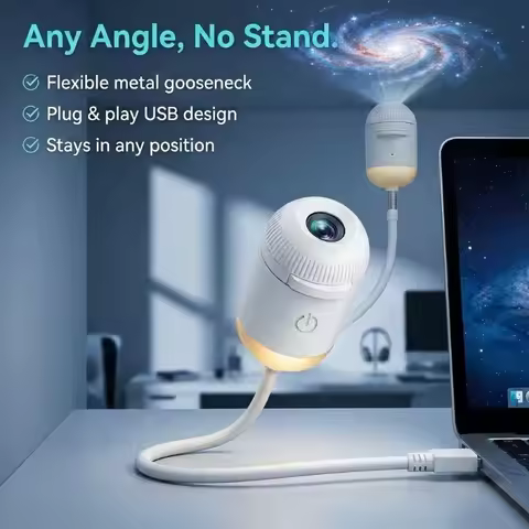 2-in-1 Galaxy Projector Night Light,USB Star Projector for Bedroom with Sliding Projection Films,Min
