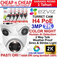 EZVIZ H4 PoE 3MP 2K Turret Indoor Outdoor - Smart CCTV POE Camera Smart IP Cam Hikvision Hik Vision 