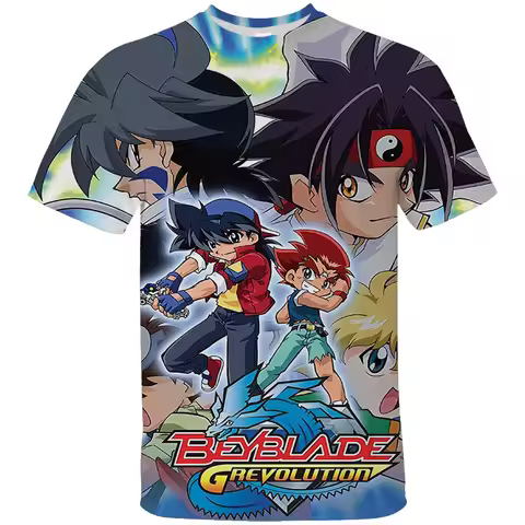 BEYBLADE Men Women Casual Clothing Beyblade Fashion Graphic 3D Print Tees Summer Hip Hop Tops 2XS-4X