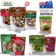 HALAL DJ&A Veggie Crisps / Shiitake Mushroom / Broccoli Florets / Beetroot Slices /Edamame - importe