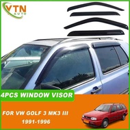 For VW Golf 3 III 1991 1992 1993 1994 1995 1996 Acrylic 4pcs Car Visor Weather Shield Window Weather
