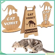 [doverywell]   Funny Cat Warning Sign Wooden Cat Vomiting Sign Funny Cat Vomit Warning Sign – Wooden
