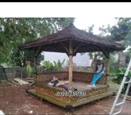 saung bambu.saung gajebo bambu taman