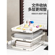 Data Storage Box Organizer Transparent File Drawer Office Desktop Acrylic Book Organizer Desk E2H5