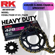Y15-ZR Y15 FZ150 FZ150I 428RK -132L RK SMS 428XER CHAIN 428 SPROCKET SET GOLD CHAIN & SPROCKET Y15ZR