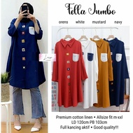 FELLA ATASAN WANITA BIGSIZE JUMBO KEKINIAN BAHAN LINEN RAMI LD 120 KOREAN STYLE
